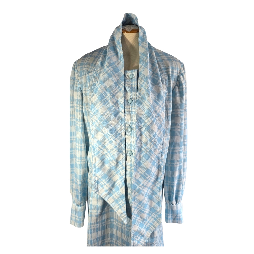 Vintage Hand Made 1960's Plaid Shirt Dress - Picture 8 of 9